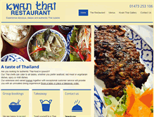 Tablet Screenshot of kwan-thai-restaurant.co.uk